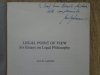 Aulis Aarnio • Legal Point of View. Six Essays on Legal Philosophy [dedykacja autorska]